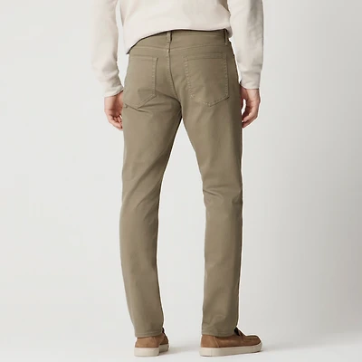 Straight-fit garment-dyed five-pocket pant