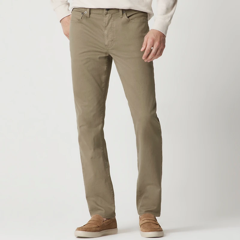 Straight-fit garment-dyed five-pocket pant