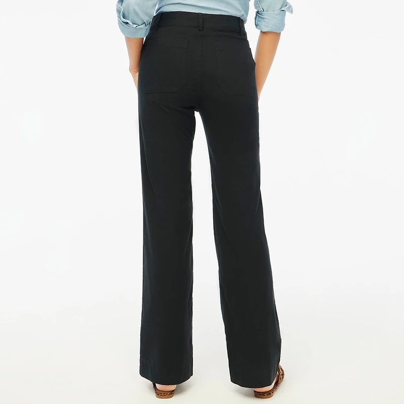 Lizzie high-rise patch-pocket wide-leg pant