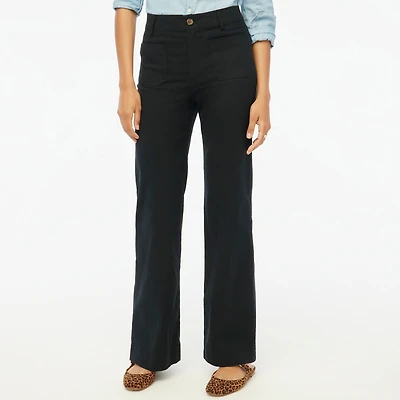 Lizzie high-rise patch-pocket wide-leg pant