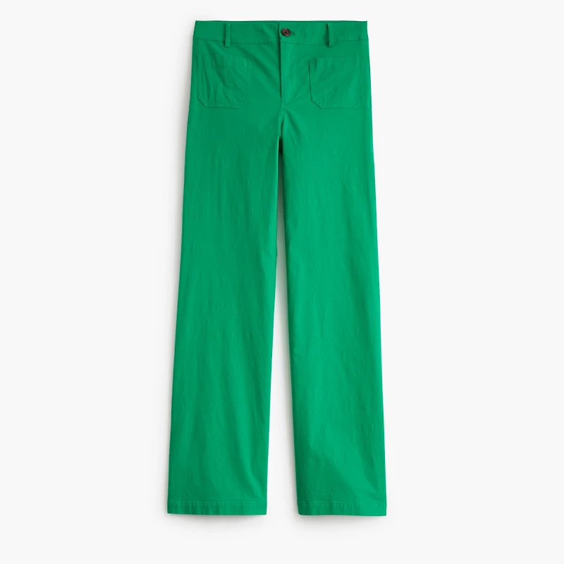 Lizzie high-rise patch-pocket wide-leg pant