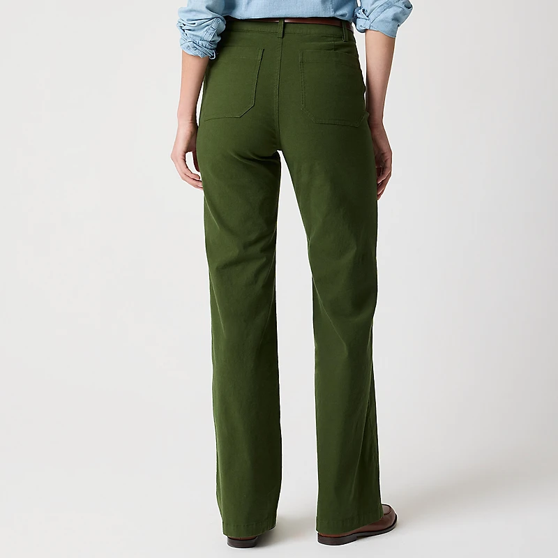 Lizzie high-rise patch-pocket wide-leg pant