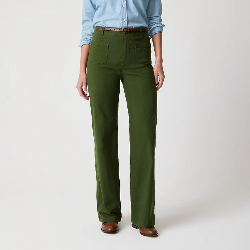 Lizzie high-rise patch-pocket wide-leg pant