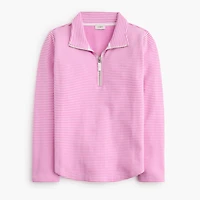Striped terry half-zip pullover