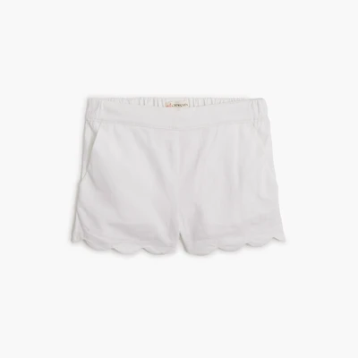 Girls' scallop-hem pull-on short