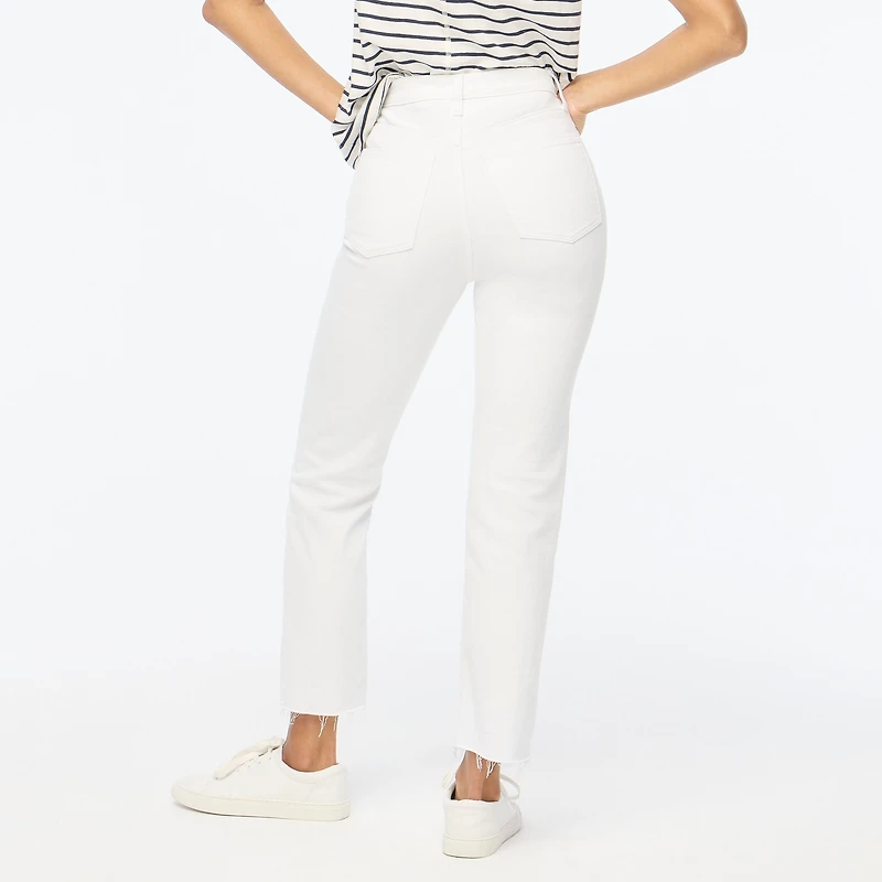 Petite white stovepipe straight jean in signature stretch+