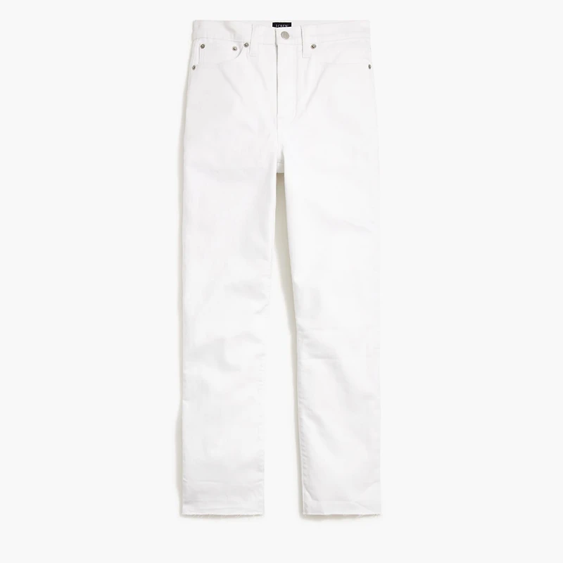 Petite white stovepipe straight jean in signature stretch+