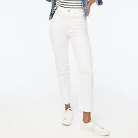 Petite white stovepipe straight jean in signature stretch+