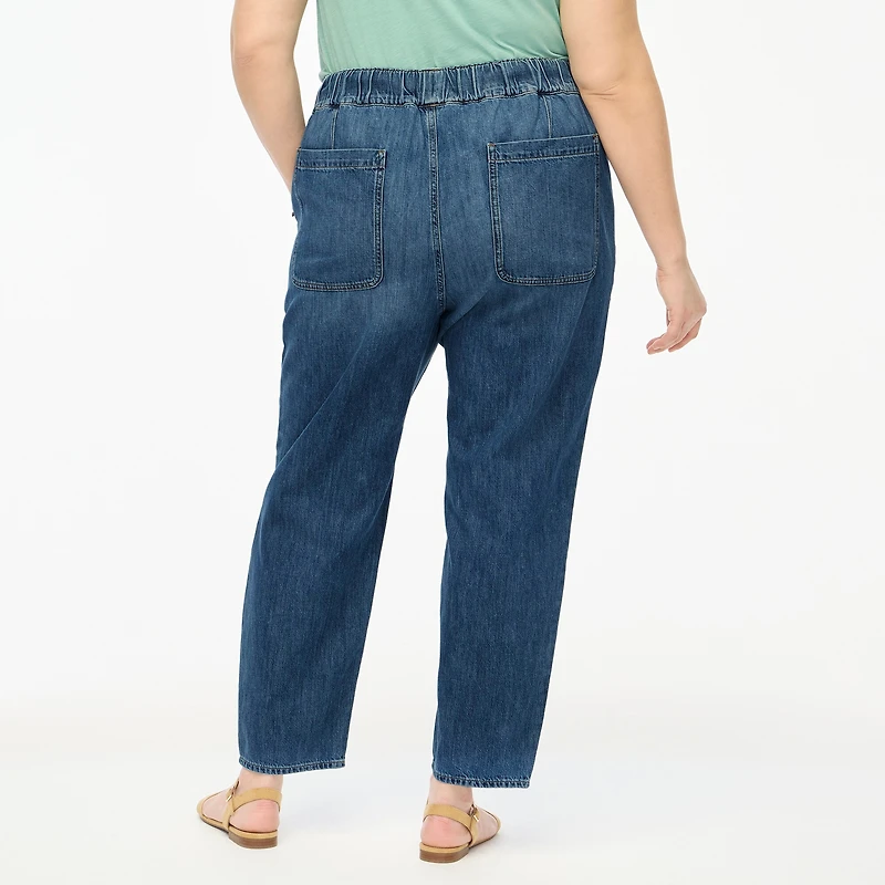 Denim drawstring pant