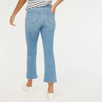 Petite high-rise flare crop jean in all-day stretch