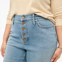 Petite high-rise flare crop jean in all-day stretch