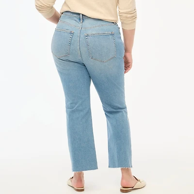 Petite high-rise flare crop jean in all-day stretch