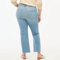 Petite high-rise flare crop jean in all-day stretch