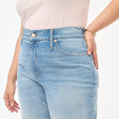 Wide-leg cropped jean all-day stretch