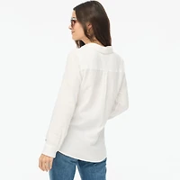 Double-gauze button-up shirt