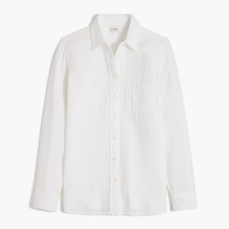 Double-gauze button-up shirt