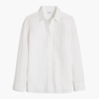 Double-gauze button-up shirt