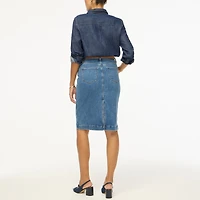 Denim midi skirt
