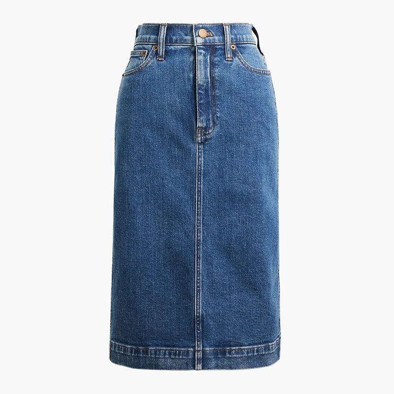 Denim midi skirt