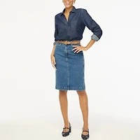 Denim midi skirt