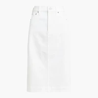 White denim midi skirt