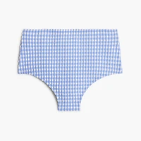 Seersucker high-waisted bikini bottom