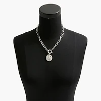 Chain necklace with hammered pendant
