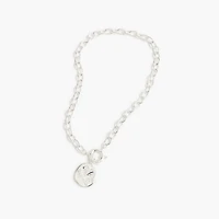 Chain necklace with hammered pendant