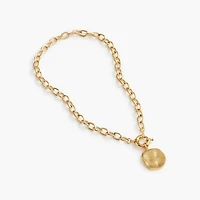 Chain necklace with hammered pendant