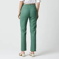 Petite Kallie stretch linen-blend straight-leg pant
