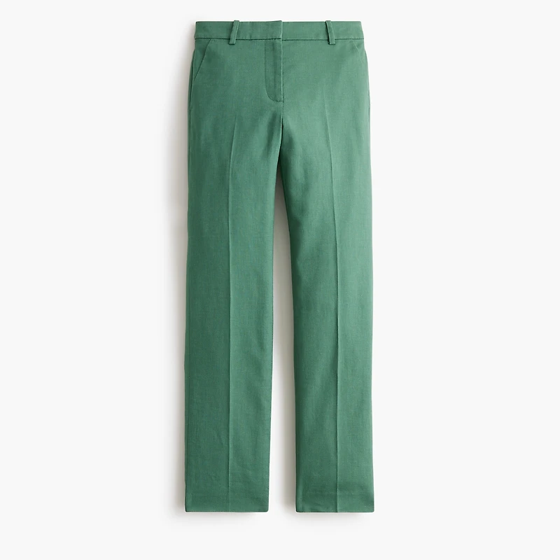 Petite Kallie stretch linen-blend straight-leg pant