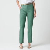 Petite Kallie stretch linen-blend straight-leg pant
