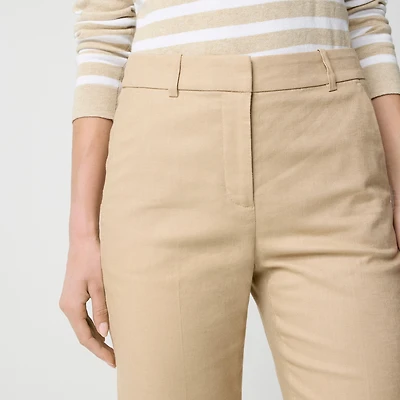 Kallie stretch linen-blend straight-leg pant