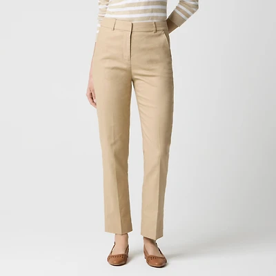 Kallie stretch linen-blend straight-leg pant