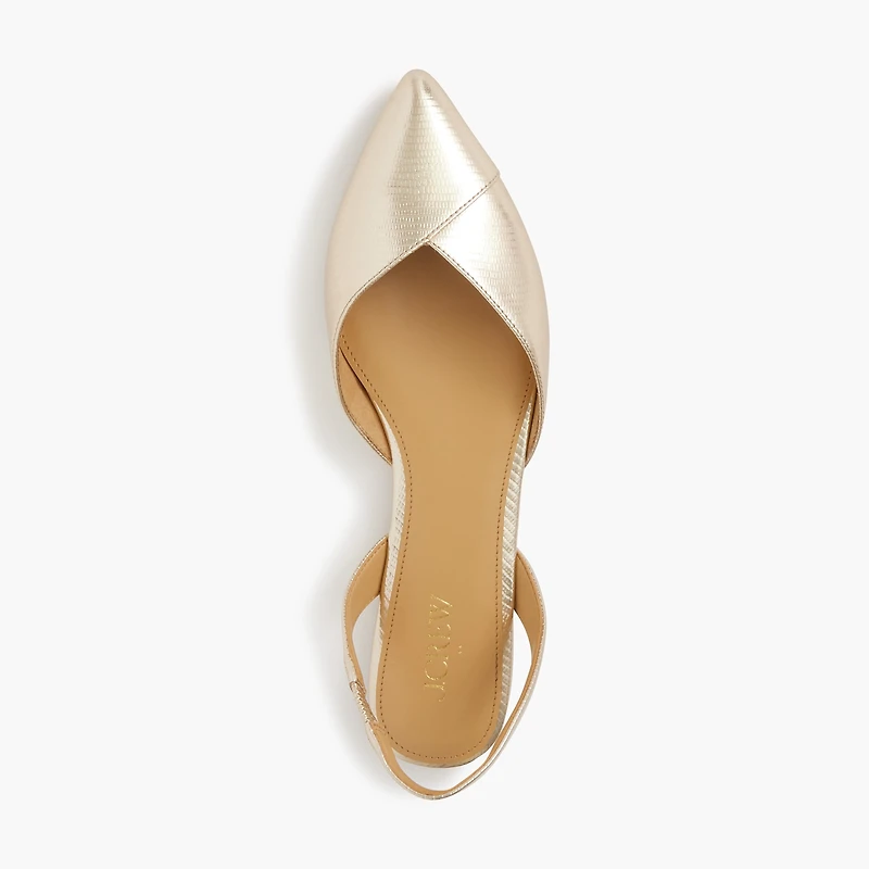 Metallic slingback flats
