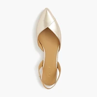 Metallic slingback flats