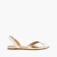 Metallic slingback flats