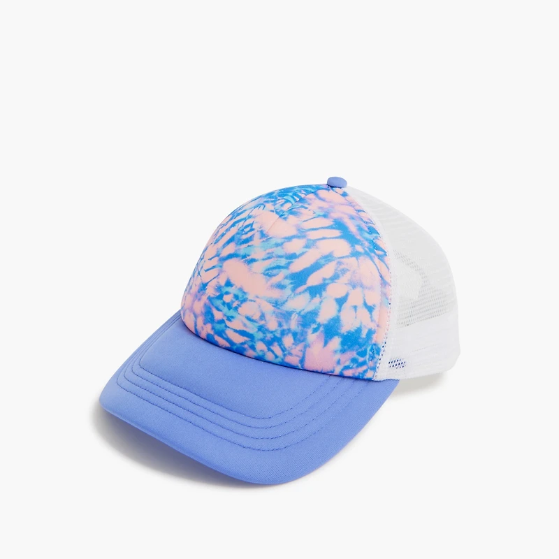 Girls' tie-dye trucker hat