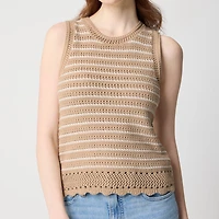 Striped crochet sweater-tank