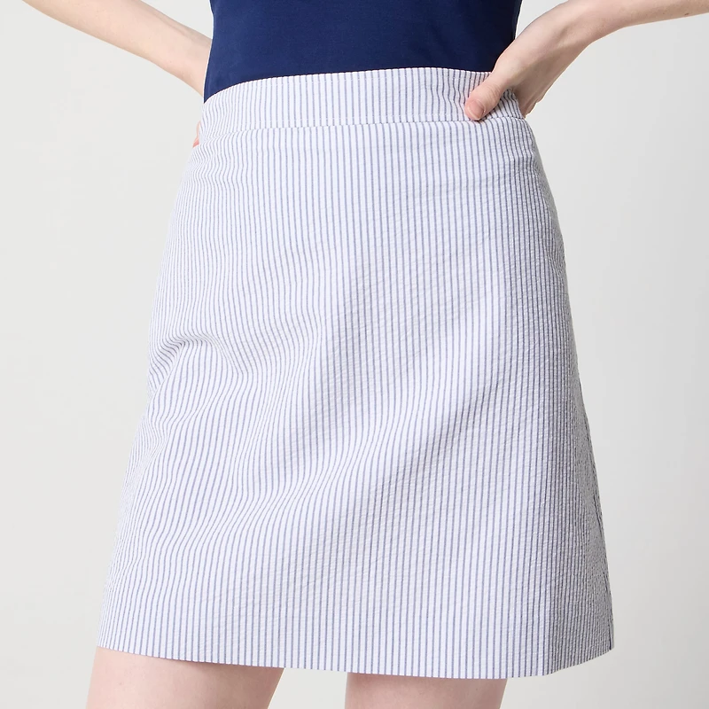Seersucker A-line skirt