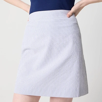 Seersucker A-line skirt