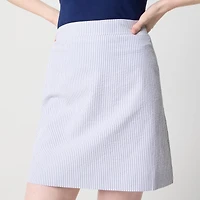Seersucker A-line skirt