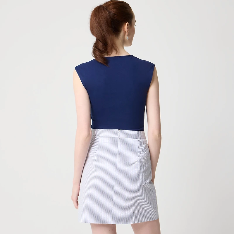 Seersucker A-line skirt