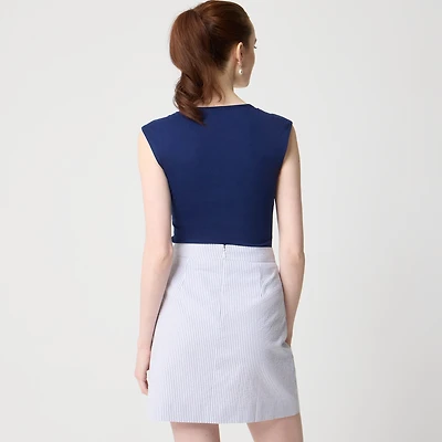 Seersucker A-line skirt