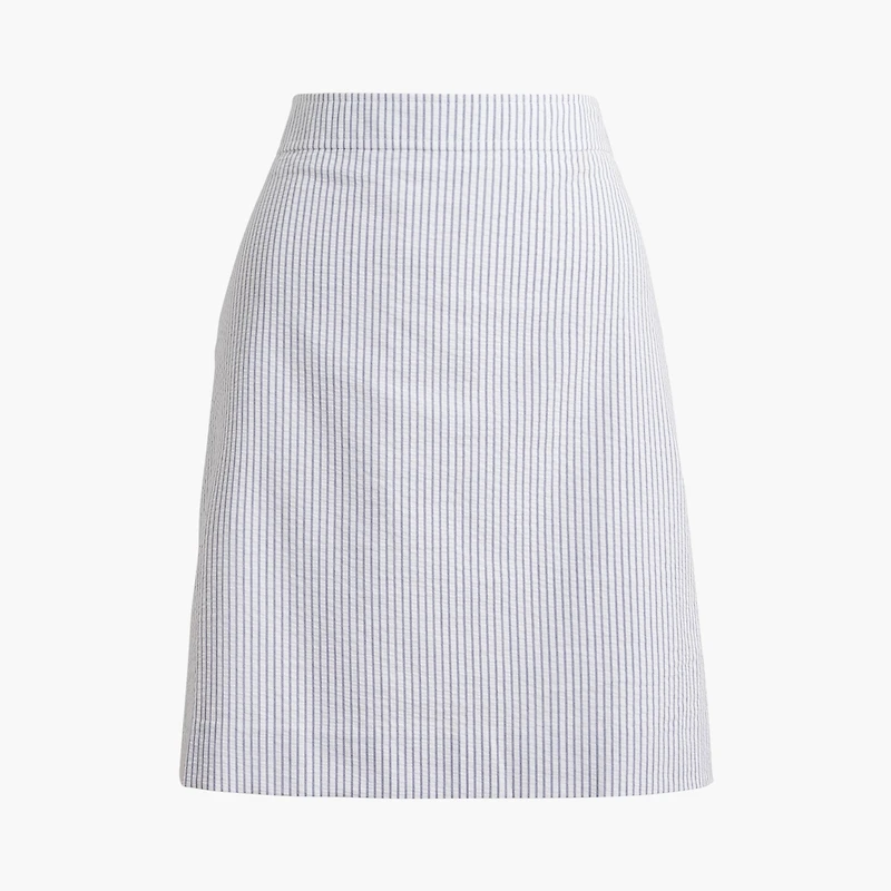 Seersucker A-line skirt