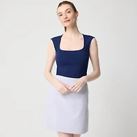 Seersucker A-line skirt