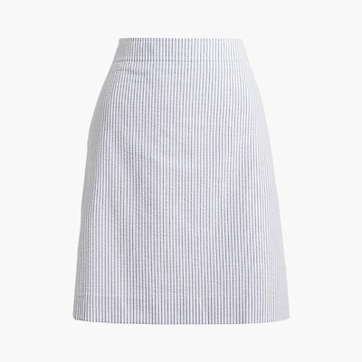 Seersucker A-line skirt