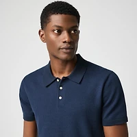 Textured cotton sweater-polo