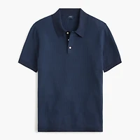 Textured cotton sweater-polo