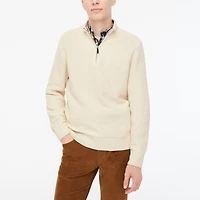 Cotton honeycomb knit quarter-zip